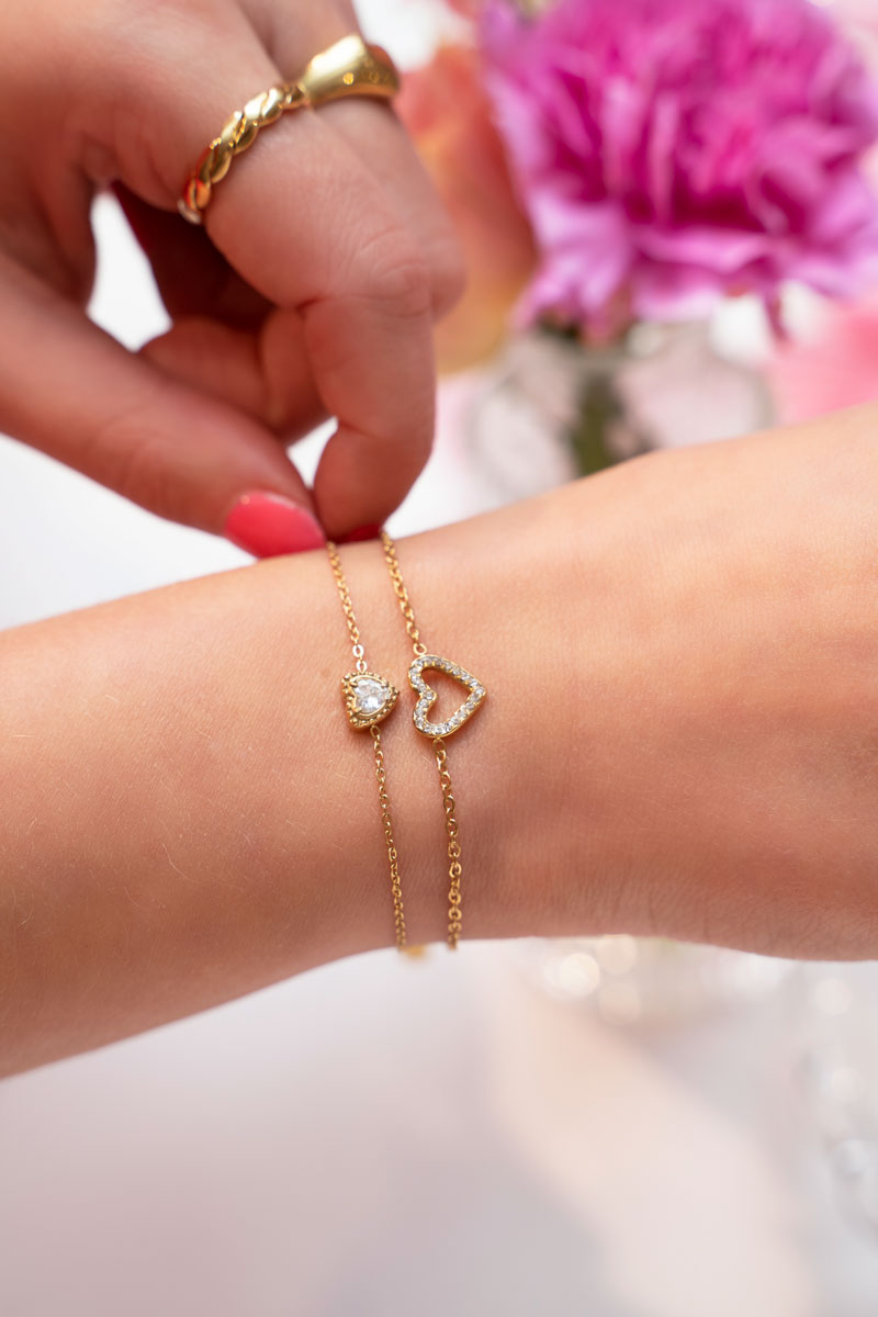 My Jewellery Armbandje strass hartje
