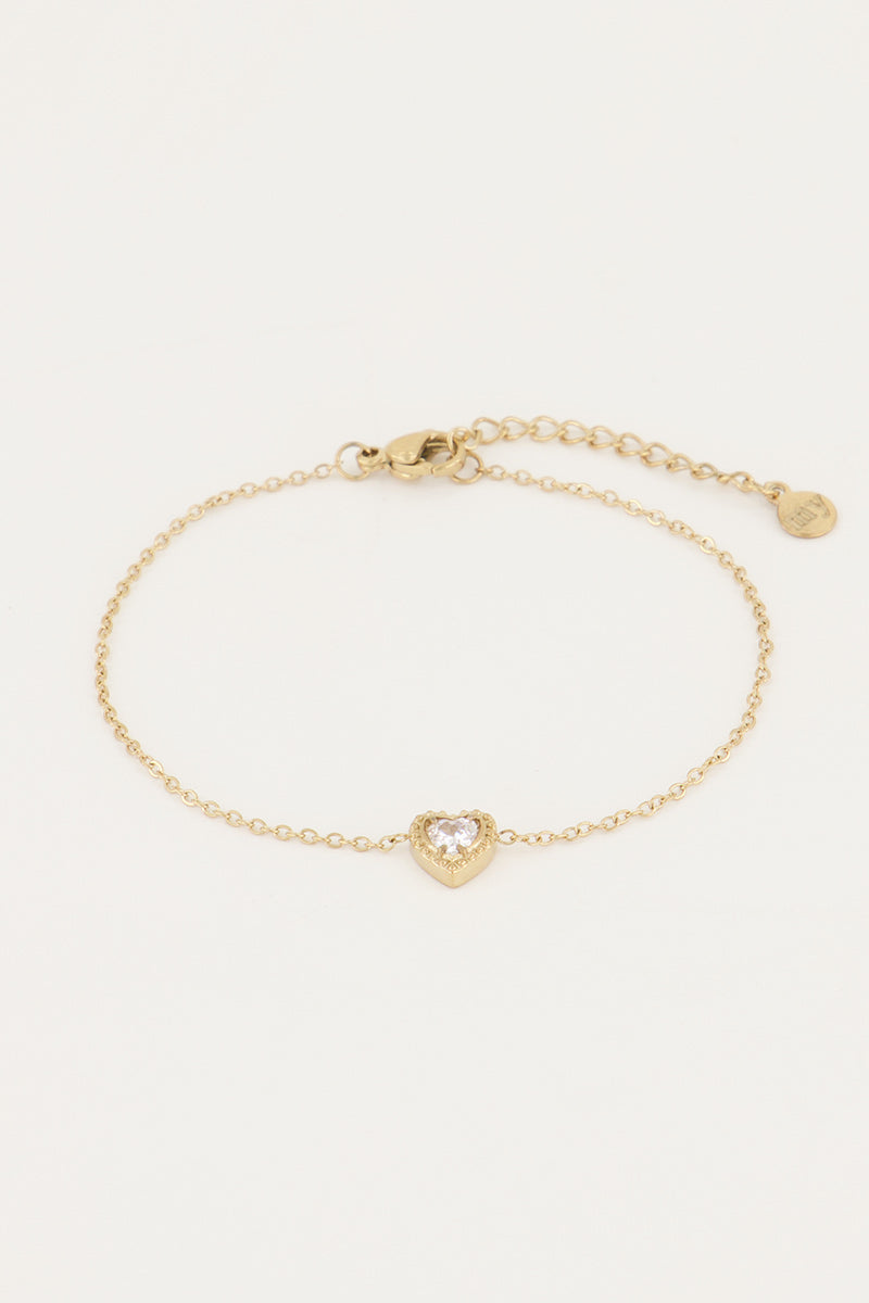 My Jewellery Armbandje strass hartje