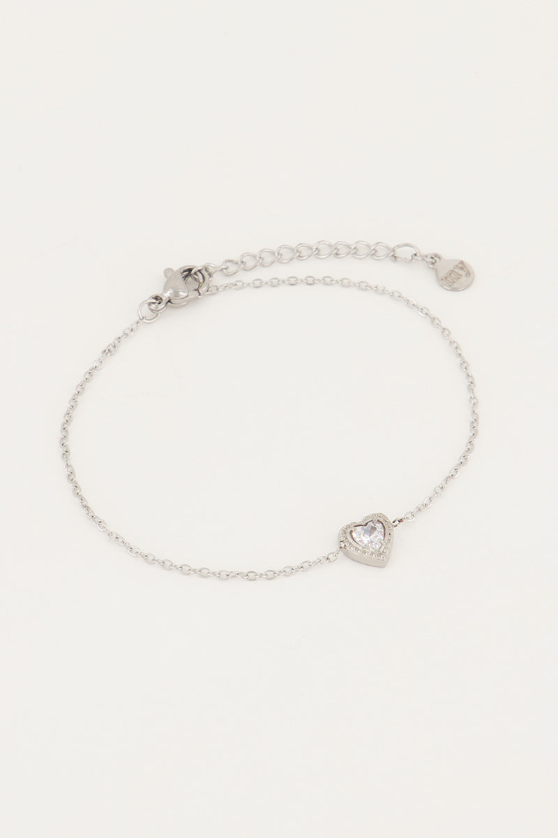 My Jewellery Armbandje strass hartje