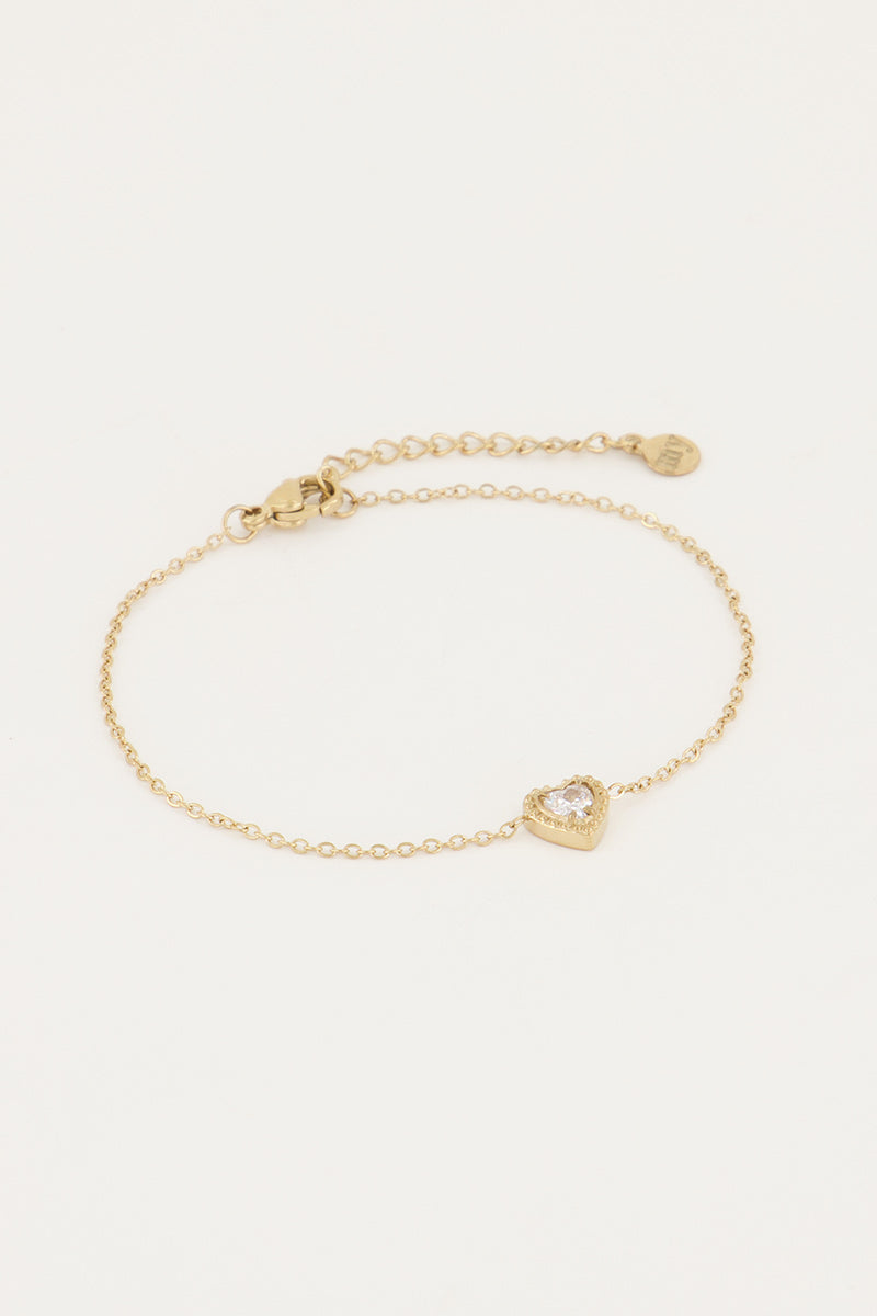 My Jewellery Armbandje strass hartje