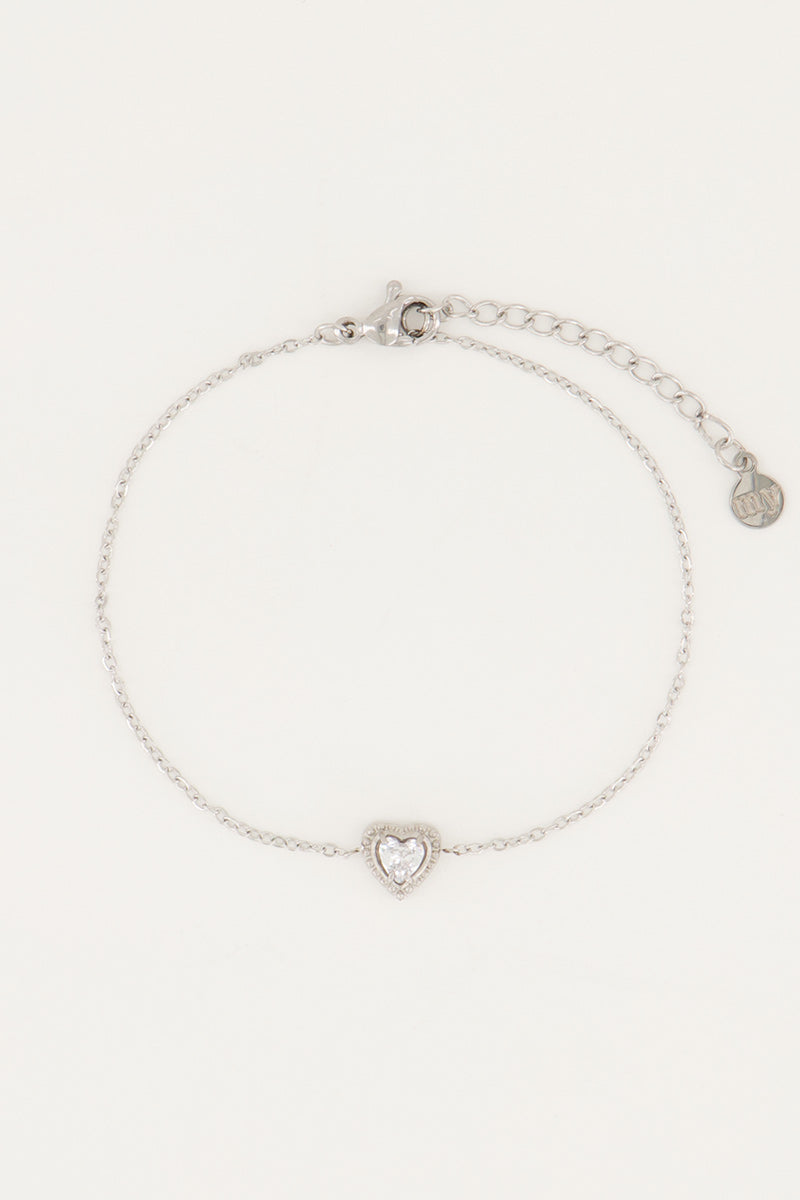 My Jewellery Armbandje strass hartje