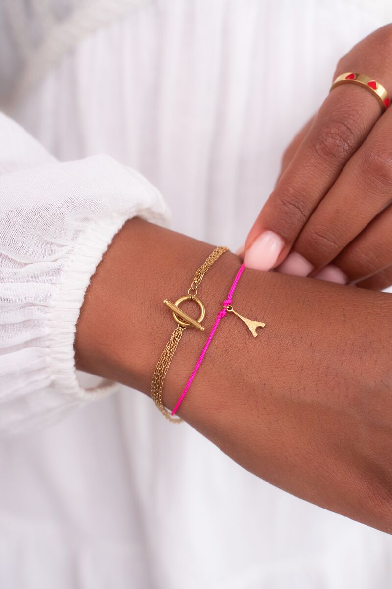 My Jewellery Minimalistische armband met 4 kettinkjes en slotje