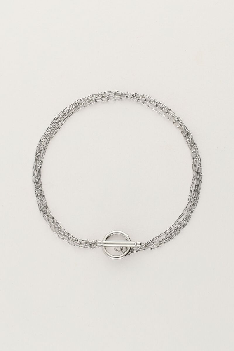 My Jewellery Minimalistische armband met 4 kettinkjes en slotje