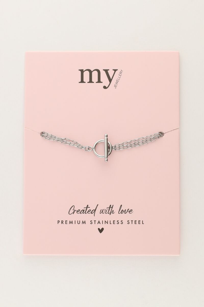 My Jewellery Minimalistische armband met 4 kettinkjes en slotje
