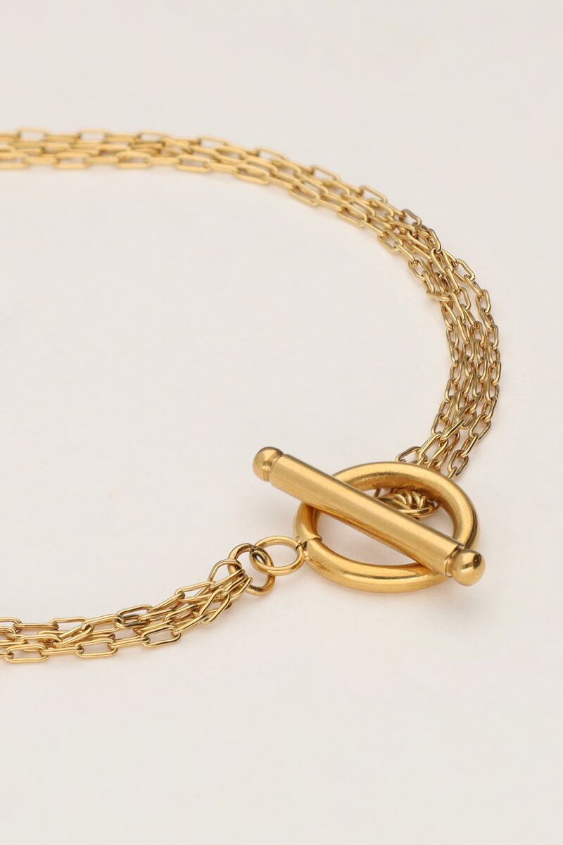My Jewellery Minimalistische armband met 4 kettinkjes en slotje