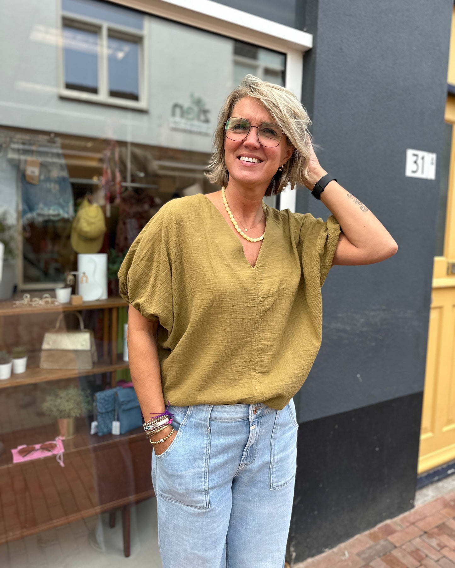 De Monique blouse - Moutarde