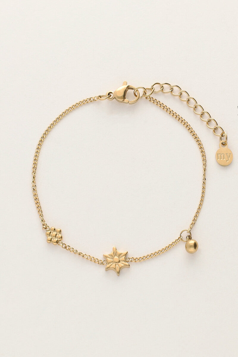 My Jewellery Minimalistische armband met bloemen & balletje