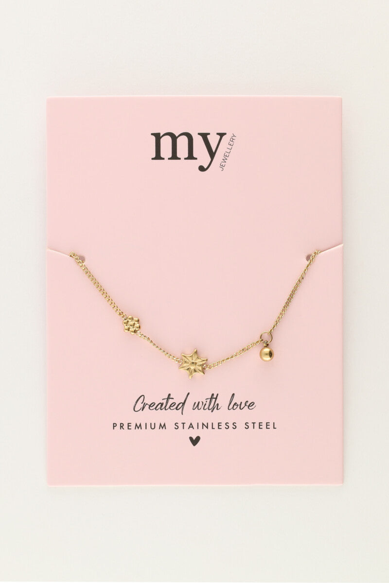 My Jewellery Minimalistische armband met bloemen & balletje